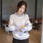 Mock Two-pieces Long-sleeve Sweater