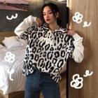Mock Two-piece Leopard Print Hoodie