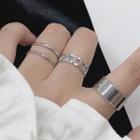 Open Ring (various Designs) 3 Pcs - Silver - One Size