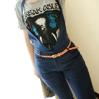 Faux-leather Braided Slim Belt