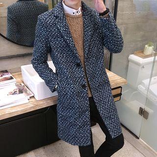 Melange Lapel Knit Coat