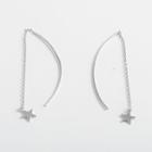 Star Drop 925 Sterling Silver Threader Earring 1 Pair - 925 Silver - One Size
