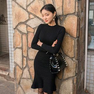 Rib-knit Bodycon Mermaid Dress