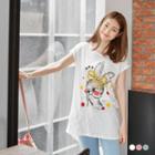 Cap-sleeve Bamboo Cotton Longline Top