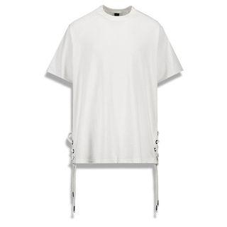 Lace Up Side Elbow Sleeve T-shirt