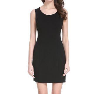 Sleeveless Plain Mini Shift Dress