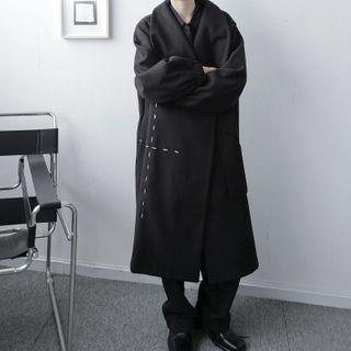 Asymmetrical One-button Long Coat