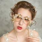 Wedding Alloy Butterfly Eyeglasses Gold Glasses - One Size