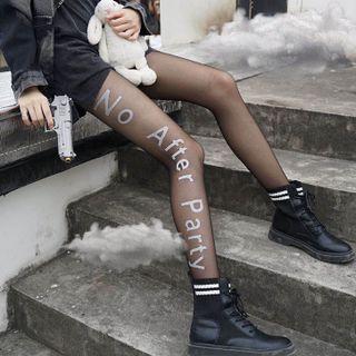 Lettering Mesh Tights