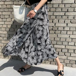 Foliage Maxi Wrap Skirt Black - One Size