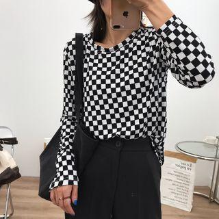 Long Sleeve Check T-shirt
