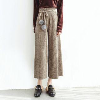 Wide-leg Pom Pom Pants