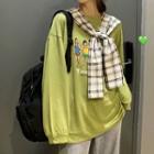 Long-sleeve Print Loose-fit Top