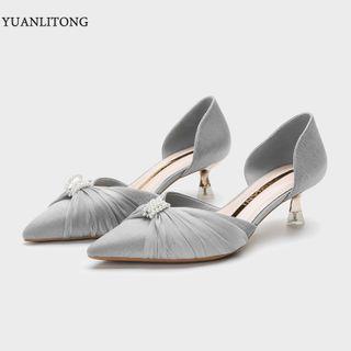 Mesh Kitten-heel Pumps