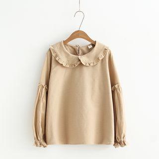 Frill Trim Peter Pan Collar Blouse