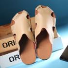 Genuine Leather Cutout Sandals