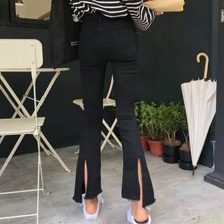 Slit Back Boot-cut Jeans