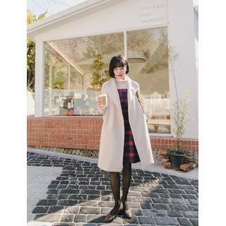 Hidden Button Coat With Sash