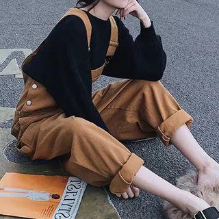 Set: Plain Sweater + Dungaree