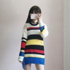 Striped Fringed Chunky Sweater