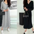 Hooded Button-up Long Dress