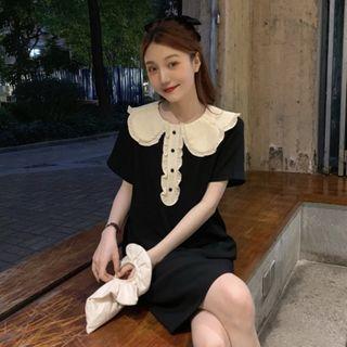 Peter Pan Collar Short Sleeve A-line Dress