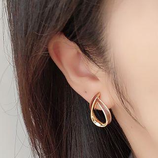 Hoop Clip On Earring 1 Pair - Wine Red - One Size