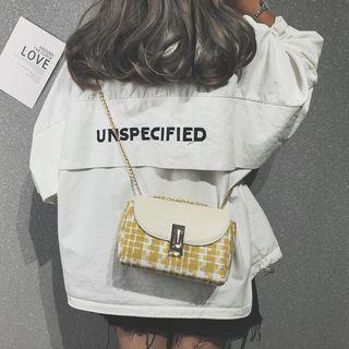 Printed Panel Buckled Crossbody Bag