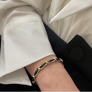 Chain Bracelet Black & Gold - One Size