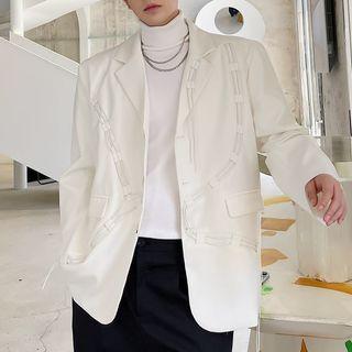 Drawstring Detail Plain Blazer