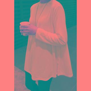 Round-neck A-line Long T-shirt