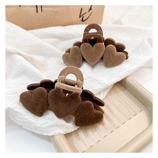 Heart Flocking Hair Claw