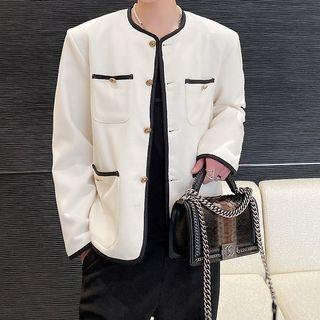 Contrast Trim Pocket Detail Jacket