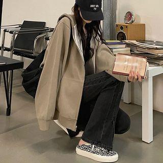 Plain Oversized Zip Hoodie