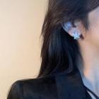 Cross Rhinestone Earring 1 Pair - Silver - One Size