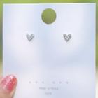 Heart Stud Earring 1 Pair - Silver - One Size
