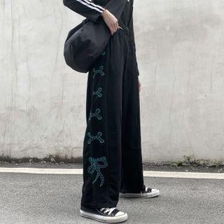 Ribbon Print Sweatpants