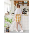 Plus Size Slit-hem Plaid H-line Skirt