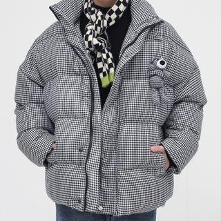 Long-sleeve Houndstooth Padded Jacket