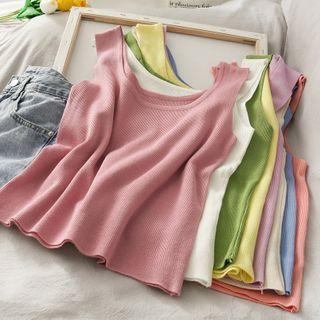 Square-neck Knit Vest In 16 Colors