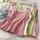 Square-neck Knit Vest In 16 Colors