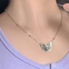Alloy Butterfly Pendant Necklace 1 Pc - 0565a - Alloy Butterfly Pendant Necklace - One Size