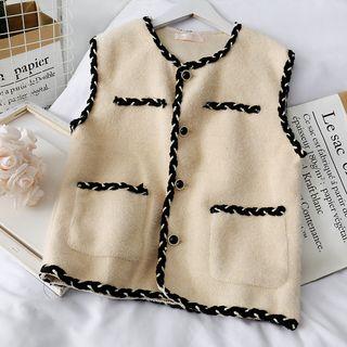 Patchwork Button-down Vest