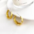 Alloy Irregular Open Hoop Earring 1 Pair - Gold - One Size