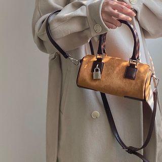 Top Handle Cylinder Crossbody Bag Dark Brown - One Size