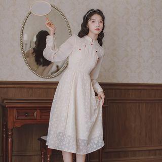 Lace Long-sleeve Qipao Dress