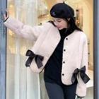 Long-sleeve Bow-accent Woolen Jacket