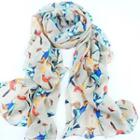 Bird Print Chiffon Scarf