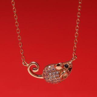 Rhinestone Mouse Necklace
