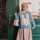 Jacquard Sweater Grayish Blue - One Size